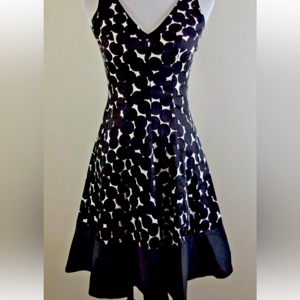 Black and White Patterned Women's Dress